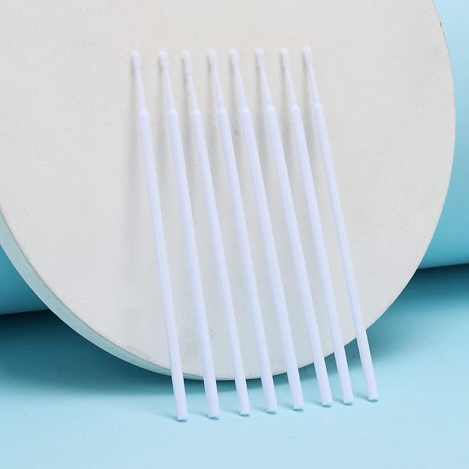 Tbestmax 500 Pcs Disposable Micro Applicator Brush Micro Swabs, Eye Lashes Mascara Wands for Eyelash Extension White