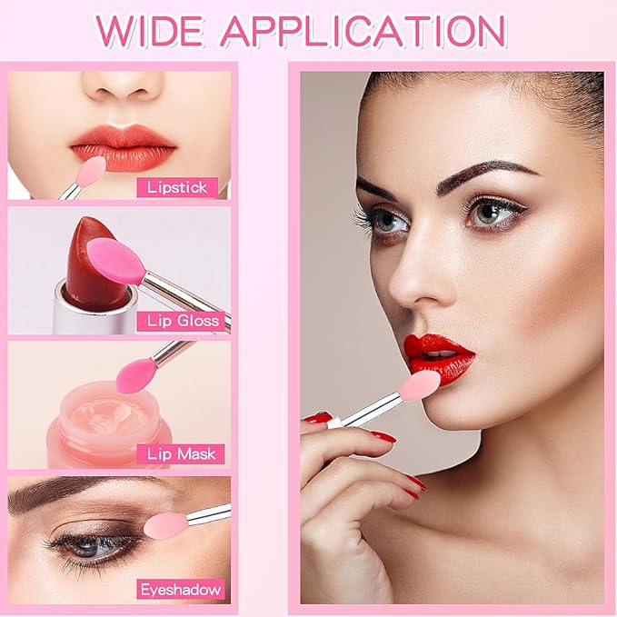 30PCS Reusable Lipstick Applicator Brush,Lipstick Brushes with Cap Lip Applicator Brushes Makeup Beauty Gloss, Cream, Eyeshadow, Balm (mixed 6 color)