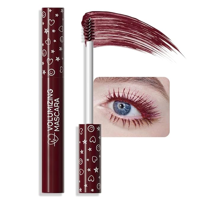 Burgurdy Eye lash Mascara Long lasting Red Brown Mascara Charming Voluminous Cruelty Free Vegan Deep Red Eye eyelash Makeup (Burgurdy)
