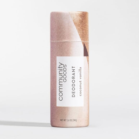 Natural Deodorant (Community Goods Deodorant, 72 Hour Odor Control | For Men and Women | Aluminum-Free, Paraben-Free, Phthalate-Free, Plastic-Free | Baking Soda, Tapioca, Vitamin E | Coconut Vanilla)