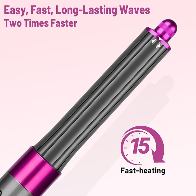 30mm/1.2 Inch Curling Barrel for Dyson Airwrap, Long Hair Curling Roller Barrels Compatible with Airwrap HS01/05, Self-Curling Replacement Attachment for Part No.971888-05, Rose