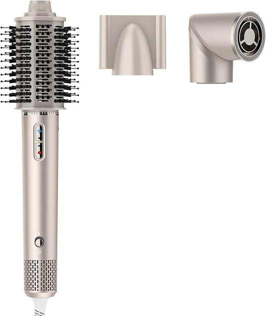 3 in 1 Hot Air Styler - Professional Hair Dryer Brush with No Heat Damage, High-Speed Negative Ionic Hair Dryer, Frizz-Free Blow Dryer Brush for Drying Volumizing Straightening (Glod)