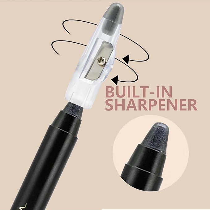 Black Eyeshadow Stick - Blendable Creamy Eye Brightener, Waterproof Long Lasting Crayon, Smooth Shimmer Shadow Highlighter Liner Makeup - #7 Black Shimmer