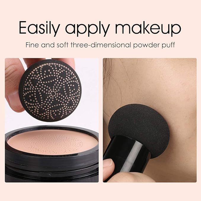 Air Cushion CC Cream Moisturizing Concealer Mushroom Head Brush Waterproof Makeup Foundation Moisture BB Cream for Women Girls (flower)