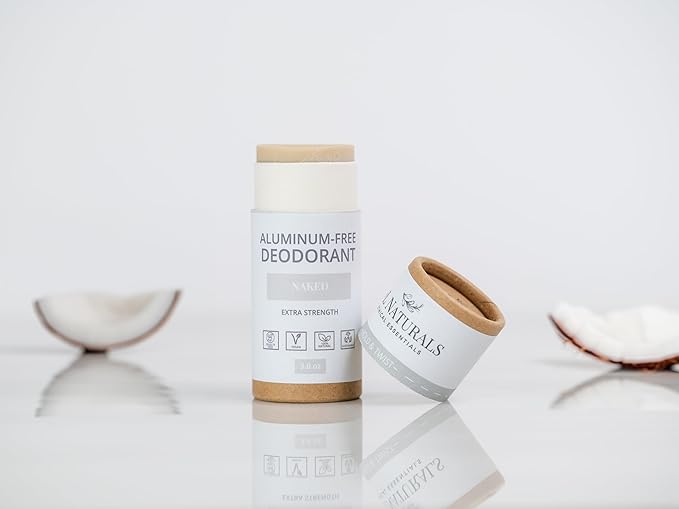 J&L Naturals Aluminum Free Deodorant for Men & Women | 100% Natural Ingredients With Coconut Oil, Shea Butter, & Essential Oils | Sustainable, Eco-Friendly (Naked (Unscented), 3.0 Oz (Pack of 2))
