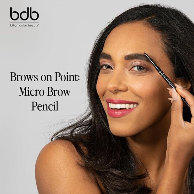 bdb Brows on Point Micro Brow Pencil - Precision Tip & Spoolie, Waterproof, Define Shape & Fill Brows, Black Raven, 3-Pack