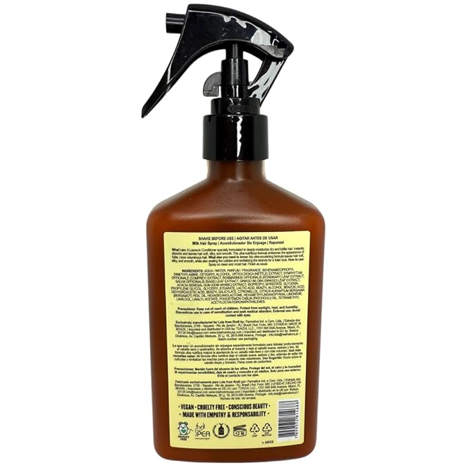 Lola From Rio – Rapunzel Milk Spray for Women – Hydrating Leave-In Conditioner & Detangler – Lightweight Moisturizing Hair Treatment for Dry, Damaged Hair – 8.45 fl oz