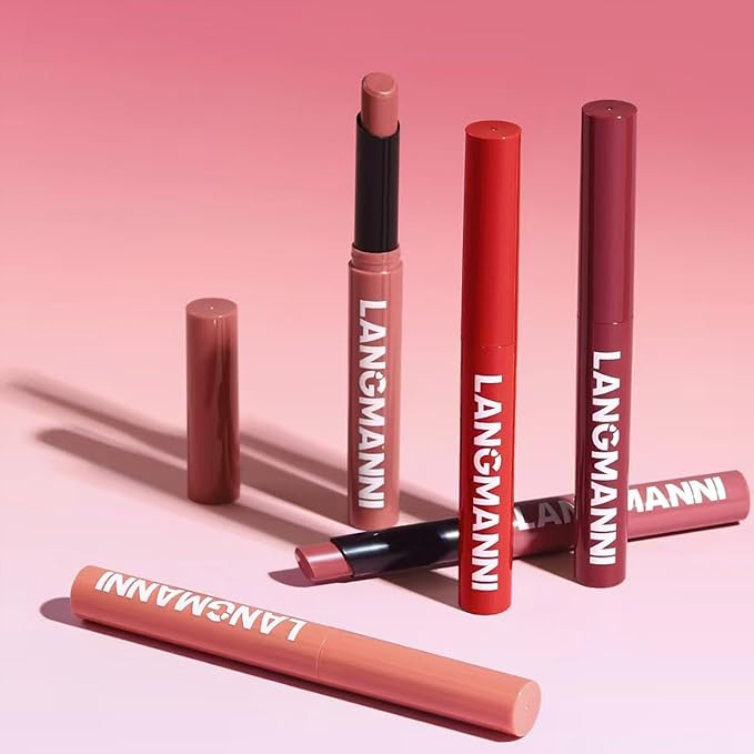 Matte Lipstick for Women Lip Makeup Lipsticks Lip Liner Pencil Waterproof Long Lasting Hypoallergenic Highly Pigmented Quick Makeup Lightweight Portable Lip stick 5#
