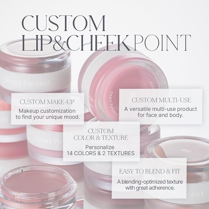 Heart Percent Dote On Mood Custom Lip & Cheek, Matte (Fog Pot) + Glow (Shine Balm) Dual Type Multi-use Blush & Lip Tint [#04. Soft Pink]