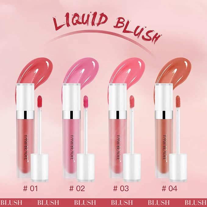 Liquid Blush Cream Blush Makeup, Pigmented, Lightweight, Breathable, Sheer Flush, Waterproof, Long-Wearing, Natural-Looking Dewy Cheek Tint (Cold Rose 02)