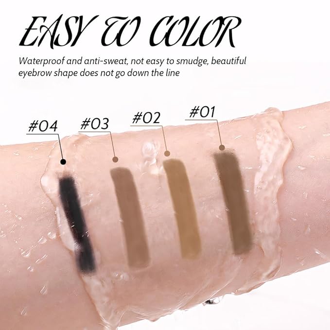 3 Pcs Black Eyebrow Pencils for Women,with Spoolie Brush,Eyebrow Pencil Soft Textured,Waterproof Sweat-proof for Fills in Sparse Areas and Gaps Create a Natural Eye Brow,Vegan & Cruelty-Free