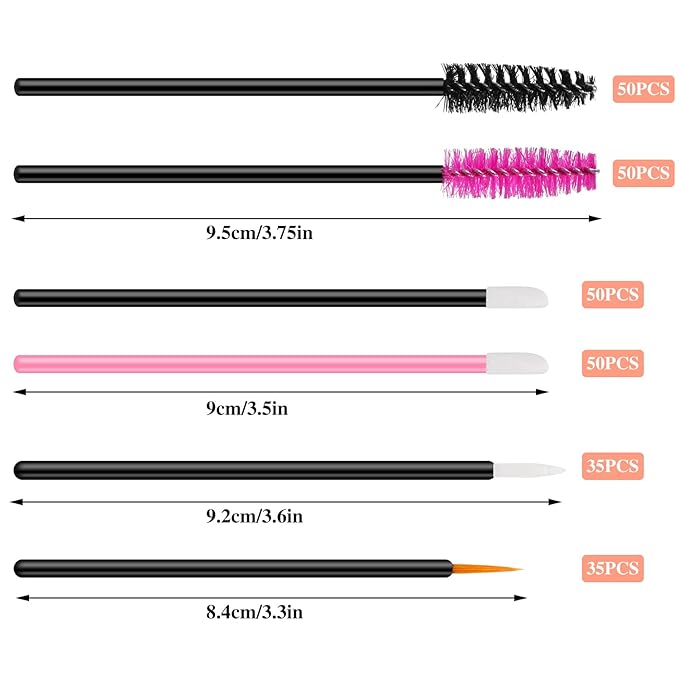 270 PCS Disposable Makeup Applicators Tools Kit, Makeup Artist Must Haves 70 Disposable Eyeliner Brushes 100 Mascara Wands 100 Lipstick Applicators for Christmas Gifts Mother's Day Gifts