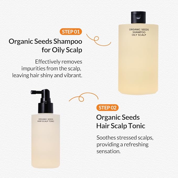 Whamisa Organic Seeds Hair Scalp Tonic, Fermented Postbiotic Formula for Revitalizing Scalp, Scalp Conditioning, Root Care, Hair Growth, Dry Scalp, Cooling, Korean Skin Care (165ml)