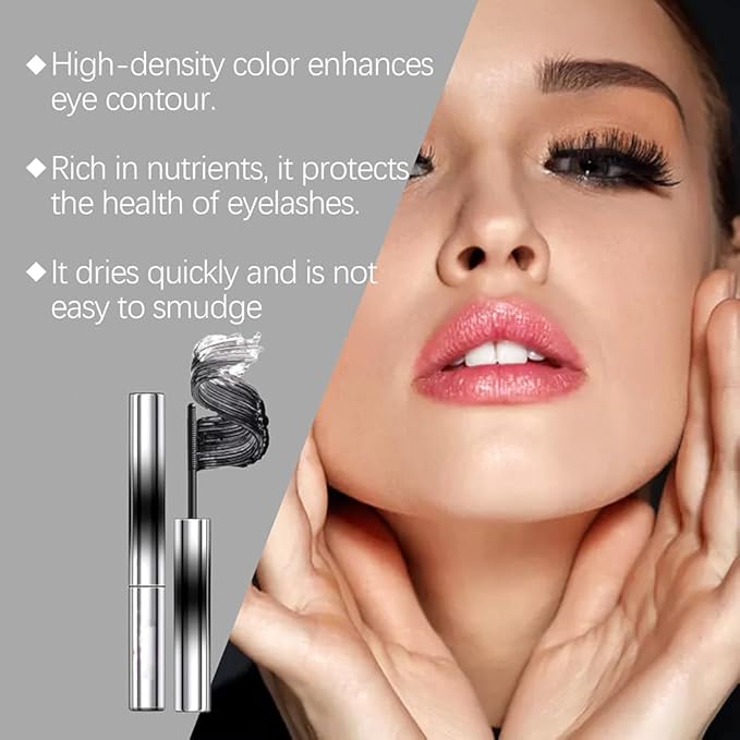 Iron Wand Mascara, 3D Curling Eyelash Mascaras, Mascara Waterproof, Waterproof Sweat-Proof & Long-Lasting, Lengthening, No Clumping (Black)
