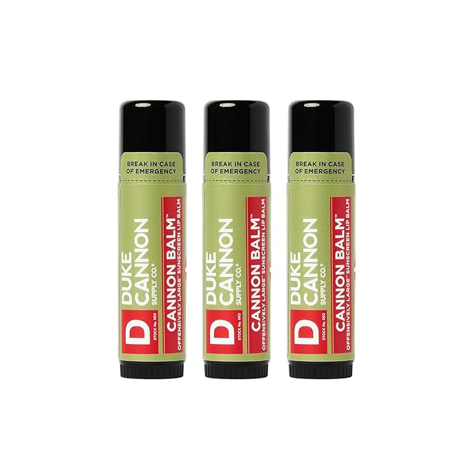 Duke Cannon Supply Co. - Tactical Lip Protectant Balm, Fresh Mint (3 Pack of 0.56 oz) Superior Performance Lip Protection Balm for Hard Working Men - Fresh Mint