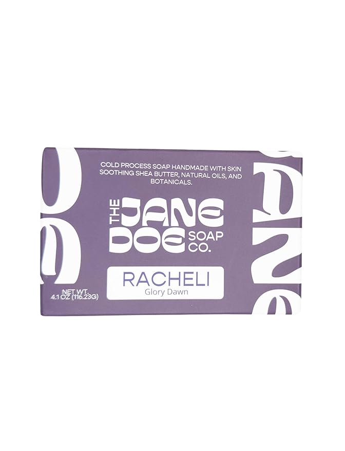 Natural Handmade Cold Process Bar Soap - Made with Olive oil, Coconut oil, Castor, Shea Butter, and Kaolin Clay-Plant Based, Vegan, Non-drying, Moisturizing, Hand/Body Soap!1 Bar (Racheli Glory Dawn)