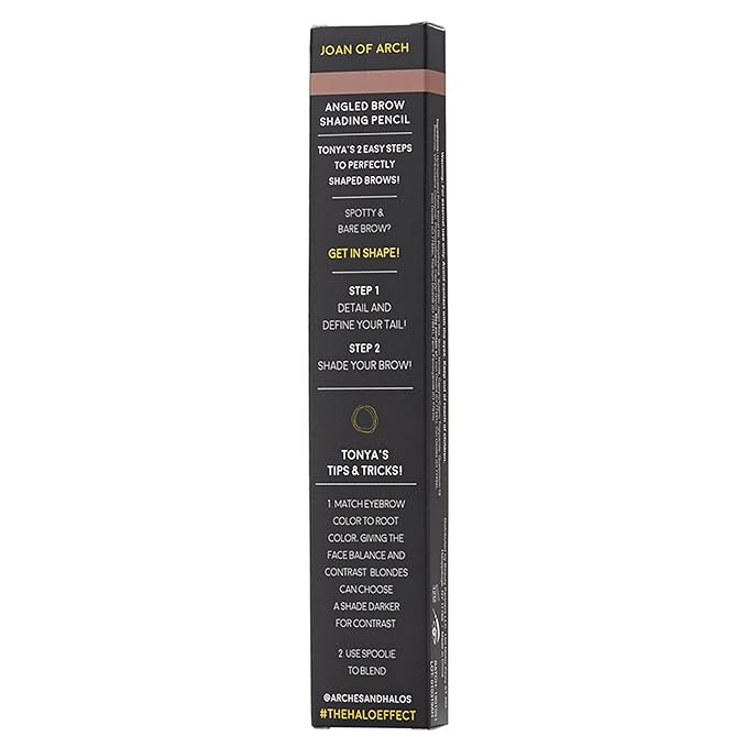 Arches & Halos Angled Brow Shading Pencil - Dual Ended Pencil and Brush with Highly Pigmented Color - Define, Detail and Build Brows - Vegan and Cruelty Free Makeup - Sunny Blonde, 0.012 oz