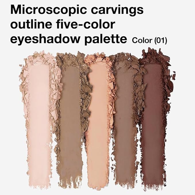 Nude Matte Eyeshadow Palette Makeup, 5 Cool Neutral Matte Shades – Off White, Beige, Light to Dark Brown – Velvety Finish Highly Pigmented Natural Neutral Eye Shadow Palette (01#, Pack of 1)