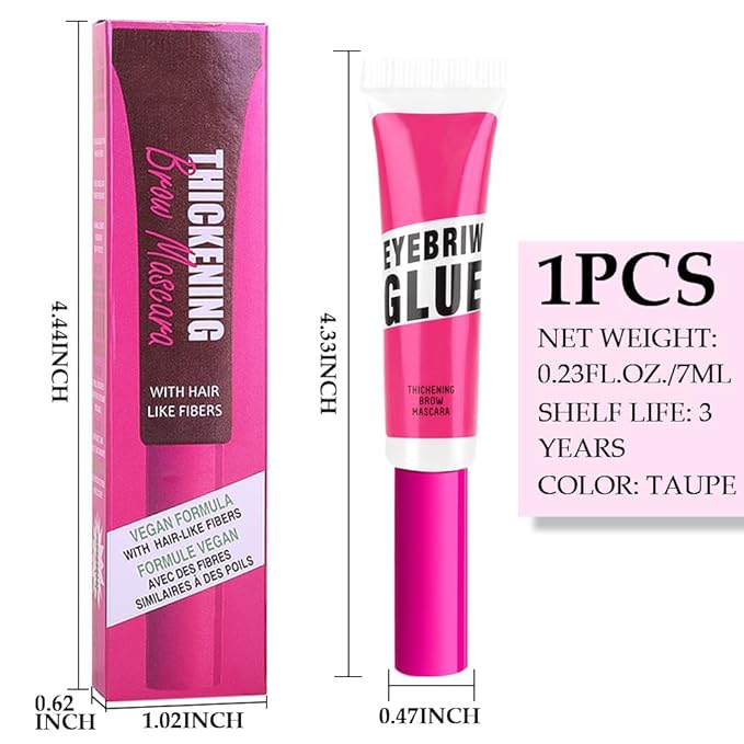 Tinted Thickening Brow Mascara,Brow Fast Sculpt,Waterproof, Transfer-proof, Brush to Fill in Eyebrows and Cover Gray Hairs - Cruelty Free - Light Medium Brown (1Pcs #09 transparent brow glue)