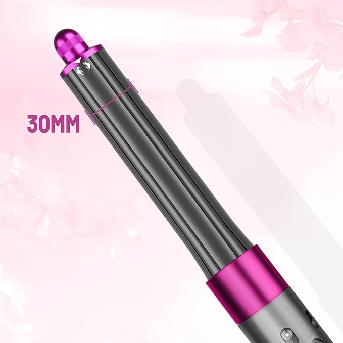 30mm/1.2 Inch Curling Barrel for Dyson Airwrap, Long Hair Curling Roller Barrels Compatible with Airwrap HS01/05, Self-Curling Replacement Attachment for Part No.971888-05, Rose