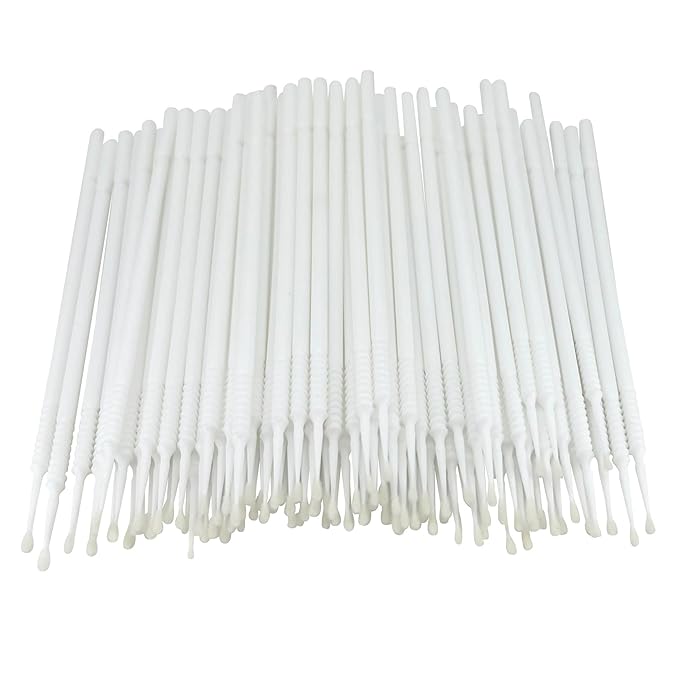 Disposable Micro Applicator Micro Brush for Makeup, Eyelash Extension, Lash and Mascara Application for Personal Care (100 Count (Pack of 1), White (S))