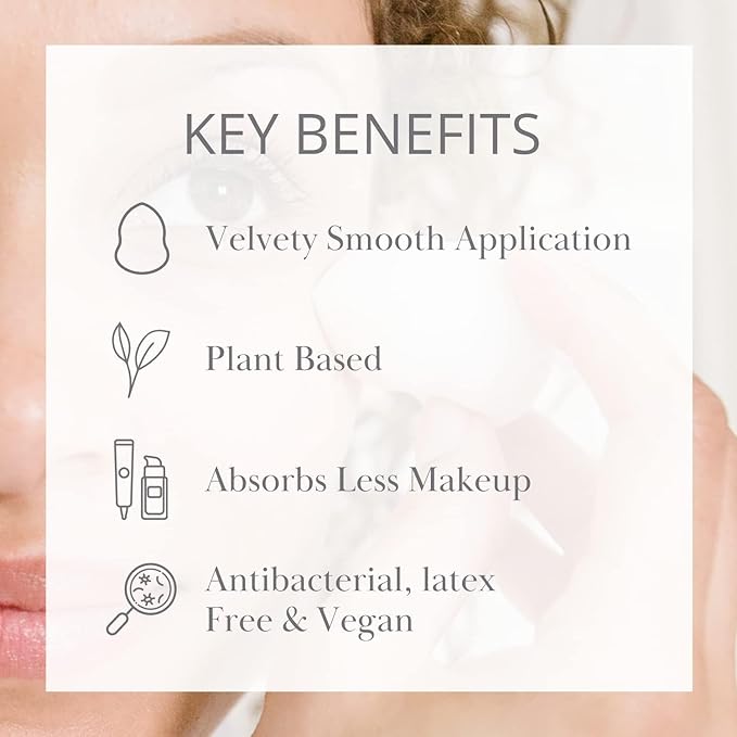 Pure Luxury Makeup Sponge Duo set, Beauty Blender Sponge for Liquid & Powder, Flawless Foundation Sponge & Makeup Applicator, Soft & Reusable Beauty Sponge, Non-Latex & Dye-Free