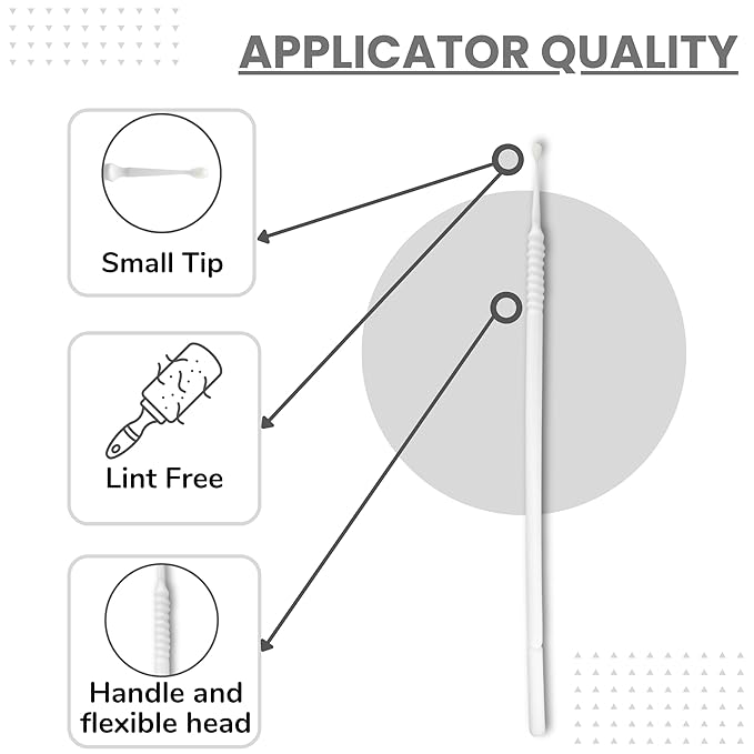Disposable Micro Applicator Micro Brush for Makeup, Eyelash Extension, Lash and Mascara Application for Personal Care (100 Count (Pack of 1), White (S))
