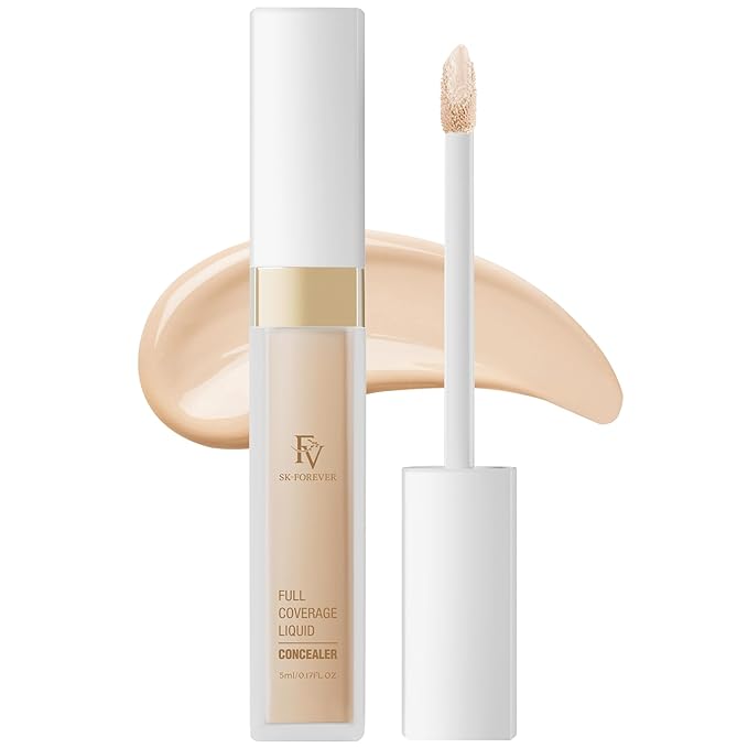 FV Liquid Matte Concealer for Dark Circles, Redness, Fine Lines and Acne, Lightweight Formula, Full Coverage, Longwear & Waterproof, Hydrating Concealer Makeup, 01 Fair