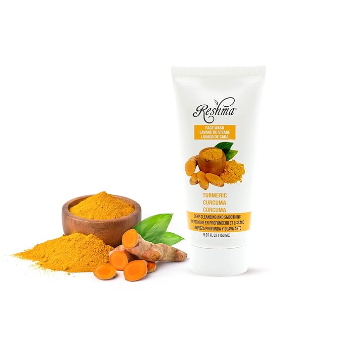 Reshma Beauty Turmeric Face Wash Cleanser for All Skin Types & Dull Skin Gentle for Acne Prone Skin For Dark Spots and Anti-Aging Removes Make Up For Daily Use Cruelty Free, 5.07 fl oz (Pack of 1)