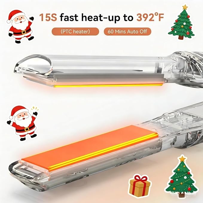 Mini Flat Iron 0.7 Inch with Negative Ion,15s Fast Heating Straightener, Adjustable Temperature & Auto Shut Off, Double Voltage Travel Hair Straightener for Short Hair, Curls, Bangs, Men & Women