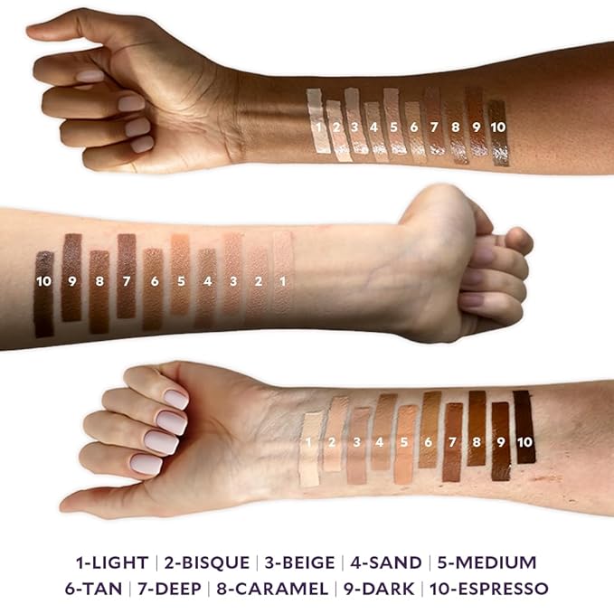 Fièra Luxury Concealer & Foundation with Anti-Aging Ingredients - Full Coverage for Dark Circles, Wrinkles, Fine Lines, and Spots, All-Day Wear For Mature Skin - Dark, 0.5 FL. OZ. / 15 ML