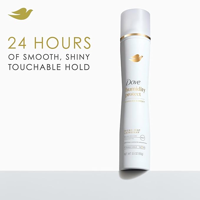 Dove Flexible Hold Hairspray 6 ct Protect Micro-Mist for Long-lasting Hold, Protection Against Humidity All-day Flexible Hold for 24H Frizz Control 5.5 oz