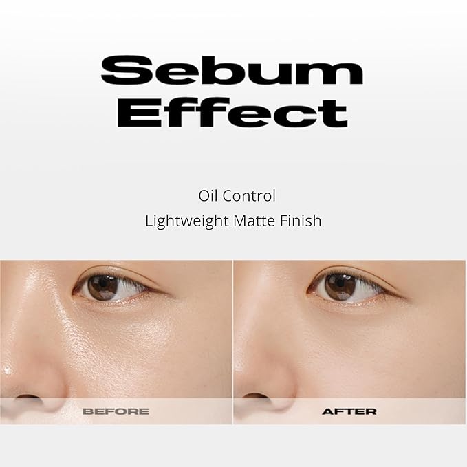 Sebum Cut Powder Pact 0.28oz - Extreme Sebum Control Pressed Powder Compact with Mirror and Puff Non-Dry Oil Cut Ultra-Fine Texture Face Makeup Finishing Setting Fixing Longlasting Vegan