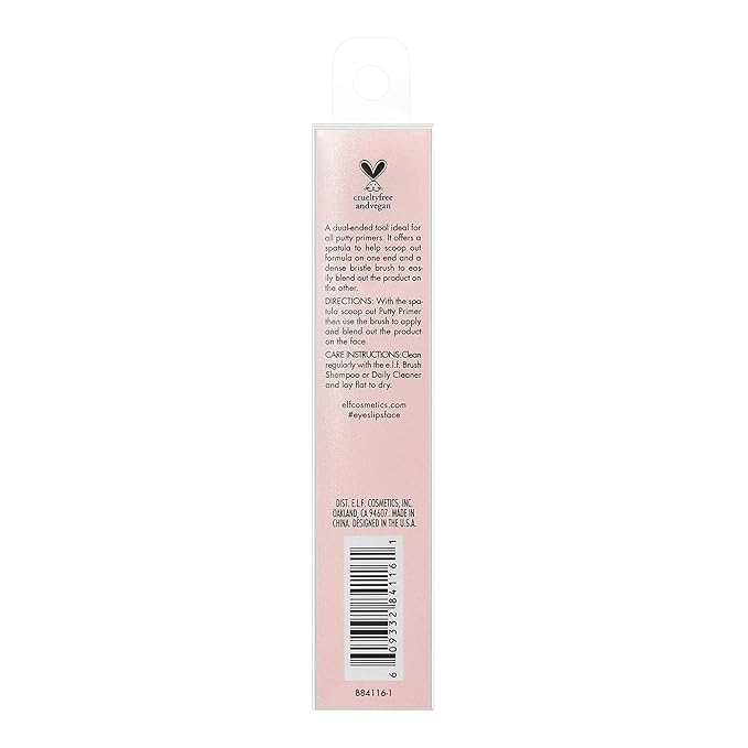 e.l.f. Putty Primer Brush & Applicator, Dual-Ended Makeup Tool For Applying e.l.f. Putty Products, Made With Synthetic Bristles, Vegan & Cruelty-Free