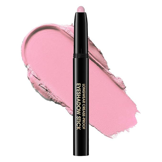 Eyeshadow Stick, Shimmer and Matte Cream Eye Shadow Brightener Sticks Eyeliner Pencil Crayon, Waterproof Long Lasting Eye Highlighter Stick Makeup,0.056 Oz(#5-Pink)