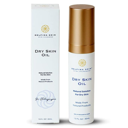 Delfina Dry Skin Oil - Eczema Psoriasis Treatment for Skin | Fast Absorbing and More Effective than Lotion for Extremely Dry Cracked Irritated Skin | Safe for All Ages
