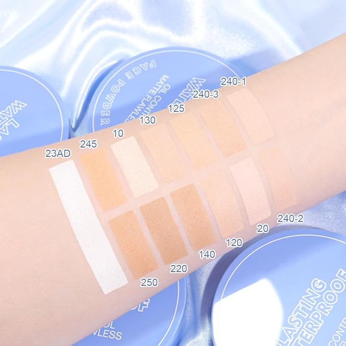 Oil Control Matte Perfection Face Powder Compact For Women, Matte Smooth Flawless Setting Powder Makeup, Polvo Compacto De Maquillaje, Waterproof Long Lasting, 0.35Oz (20 Ivory, 1)