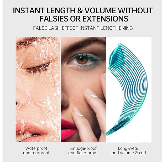 BINGBRUSH Colored Mascara for Eyelashes, Voluminous Colorful Mascara, Pink Purple Blue Green Red-Lengthening, Defining, Curling, Multiplying Formula (#03-Emerald green, 1 Count (Pack of 1))