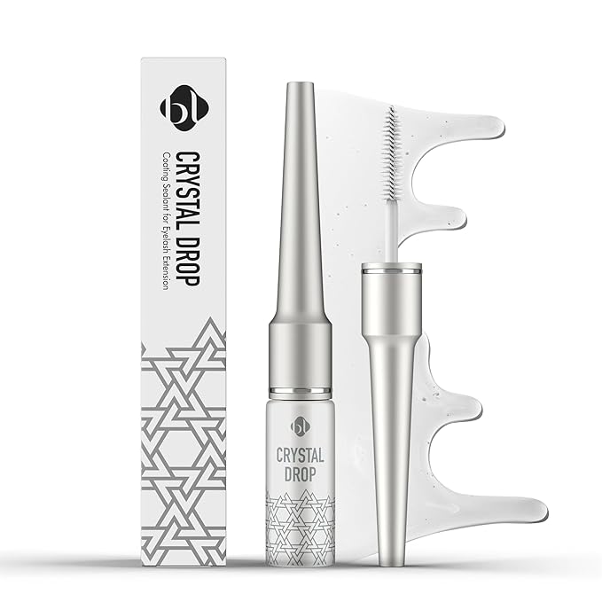 BL Lashes Crystal Drop Lash Sealant for Eyelash Extensions | Overnighter Lash Sealer & Waterproof Coating for Retention & Aftercare (0.24 fl.oz, Clear)