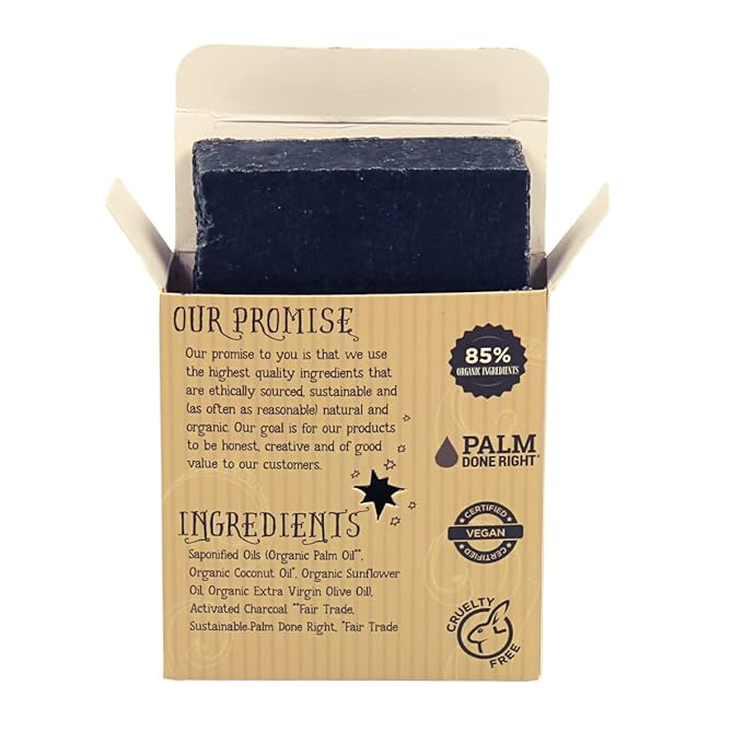 Organic Activated Charcoal Bar Soap - Gentle Cleansing for Sensitive Skin, Unscented - 3 Pack - Experience Healthy and Glowing Skin