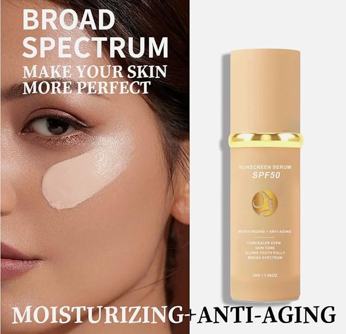 Foundation 4 in 1 - Medium Spectrum with SPF 50+, Anti-Aging, Concealer, Sun Protection, Hydrating Color Changing Foundation Makeup Liquid, Full Coverage Concealer, Waterproof and Sweatproof