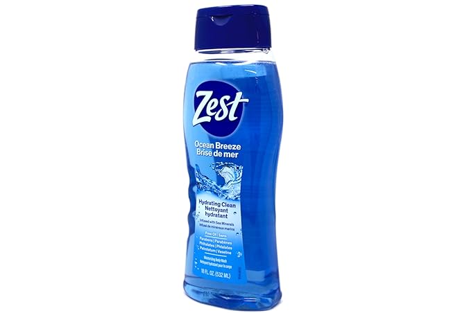 Zest Ocean Breeze Body Wash - Enriched with Sea Minerals - Rich Lathering Cleansing Body Wash Leaves Your Skin Feeling Smooth and Moisturized With an Invigorating Scent, 18 Fl Oz (Pack of 6)