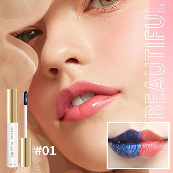 Matte Liquid Lip Gloss Peel Off Masque-Peel Off Lip Stain Tattoo, Long Lasting Waterproof Transfer-proof Lip Mask Lip Stain Peel Off Lip Gloss, Peel Off Lip Tint for Lip Makeup-Peach Petal 01#