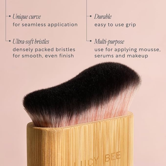 Large Blending Brush for Self Tan and Makeup, Sunless Tanner Kabuki Brush, Streak Free Self Tanning Applicator For Face & Body, Natural Looking Tan