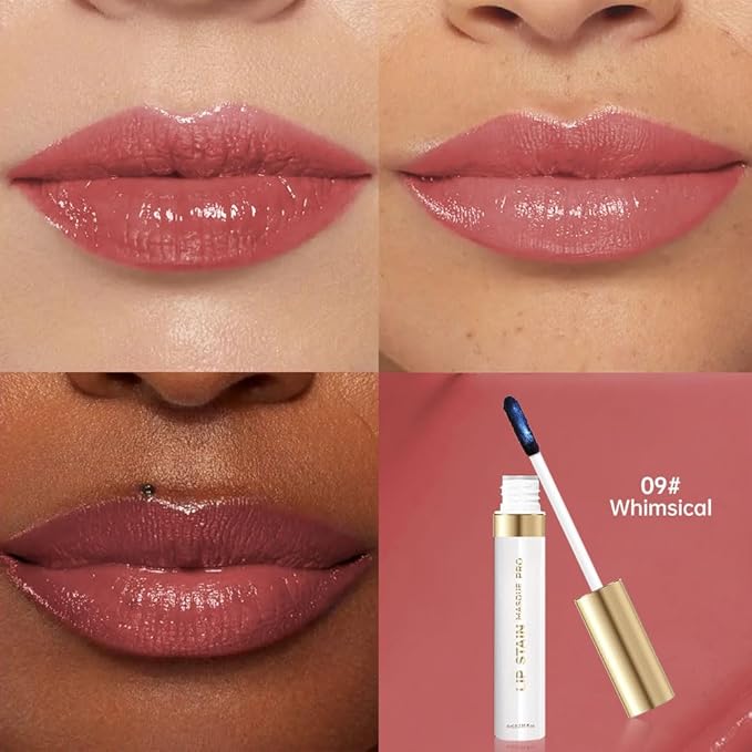 Matte Lip Stain Wipe Off Masque - Peel Off Lip Stain Tattoo,Lip Gloss for All Skin Types, Peel Off Lip Liner Stain Tattoo Long-Lasting Proof Waterproof Smudge(9#muted rose beige,)