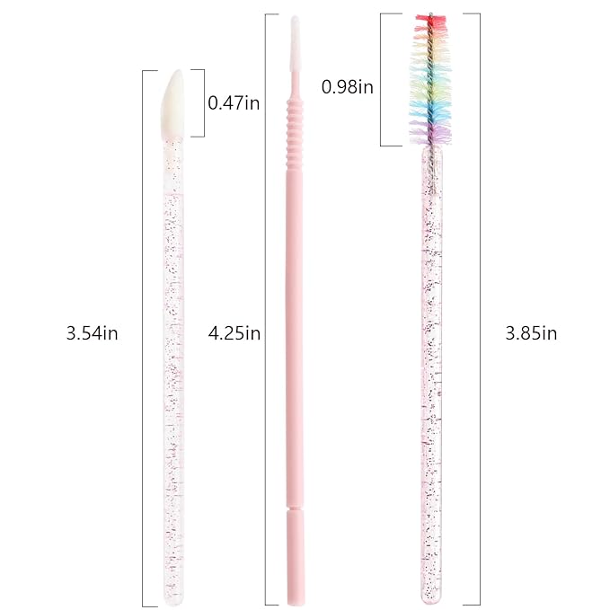 300 PCS Eyelash Extension Supplies Kit, Disposable Micro Swab Brush, Eyebrow Spoolie, Lip Brush, Mascara Wand Applicator(Rainbow sets）