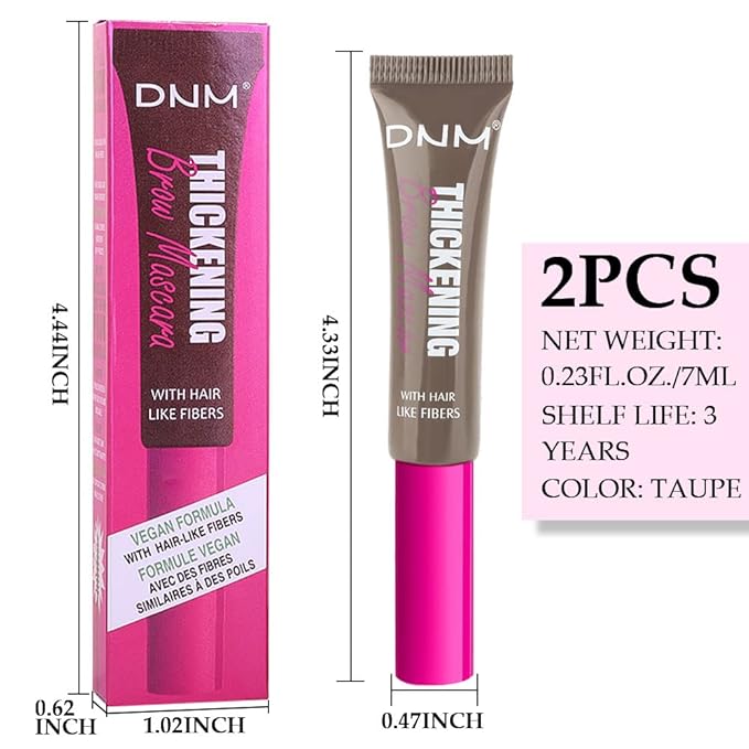 Tinted Thickening Brow Gel Dark Brown Mascara,Brow Fast Sculpt,Waterproof, Transfer-proof, Brush to Fill in Eyebrows and Cover Gray Hairs - Cruelty Free - Light Medium Brown (2pcs 05 Cool Ash Brown)