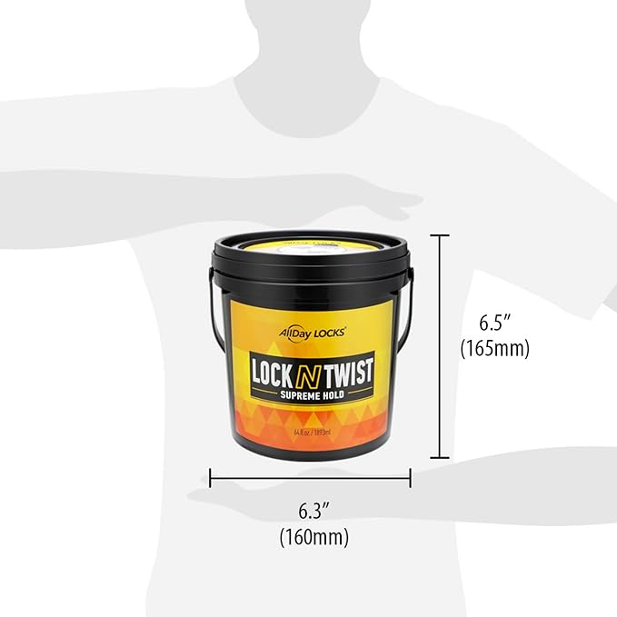 AllDay Locks Lock N Twist (Bucket) | Supreme Hold, No Frizz or Flaking | Hydrating, Nourishing Loc Booster | Grape & Avocado-Infused | Lock & Twist Braids, Locks, Twists, Cornrows | 64 oz