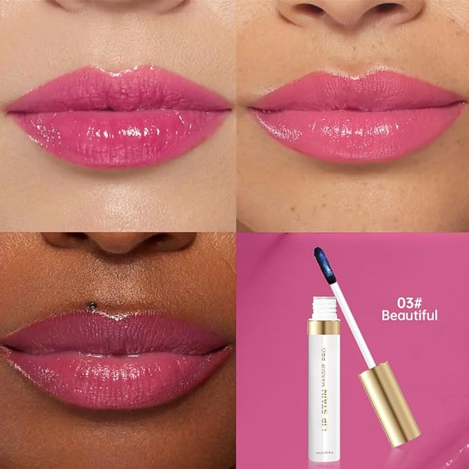 Matte Liquid Lip Gloss Peel Off Masque-Peel Off Lip Stain Tattoo, Long Lasting Waterproof Transfer-proof Lip Mask Lip Stain Peel Off Lip Gloss, Peel Off Lip Tint for Lip Makeup-Flamingo Pink03#