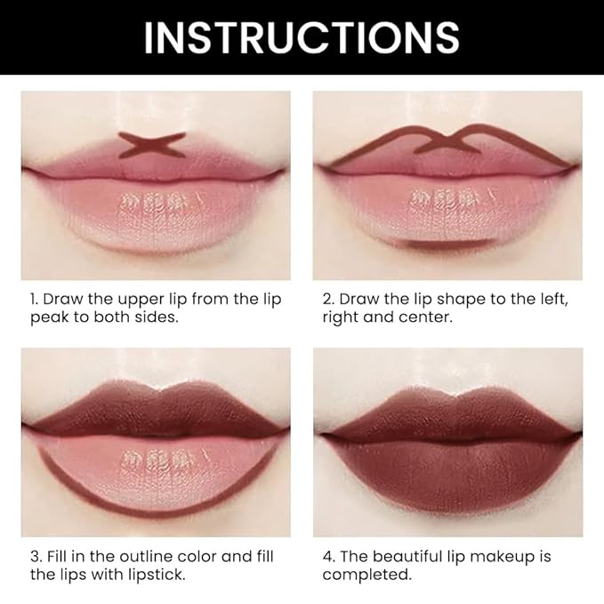evpct 3Pcs Matte Lip Liner and Lipstick Combo Set Kit for Women, Magic Lipstick 24 Hours Original Lip Liner Makeup Stain Gloss Plumper Long Lasting Waterproof and Smudge Proof labial,31#32#33